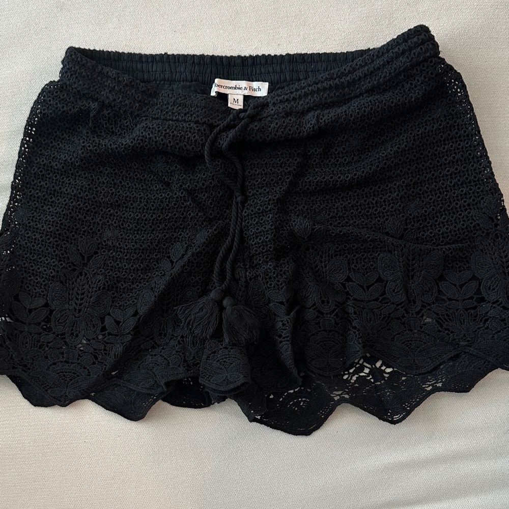 Abercrombie & Fitch Women's Black Crochet Shorts